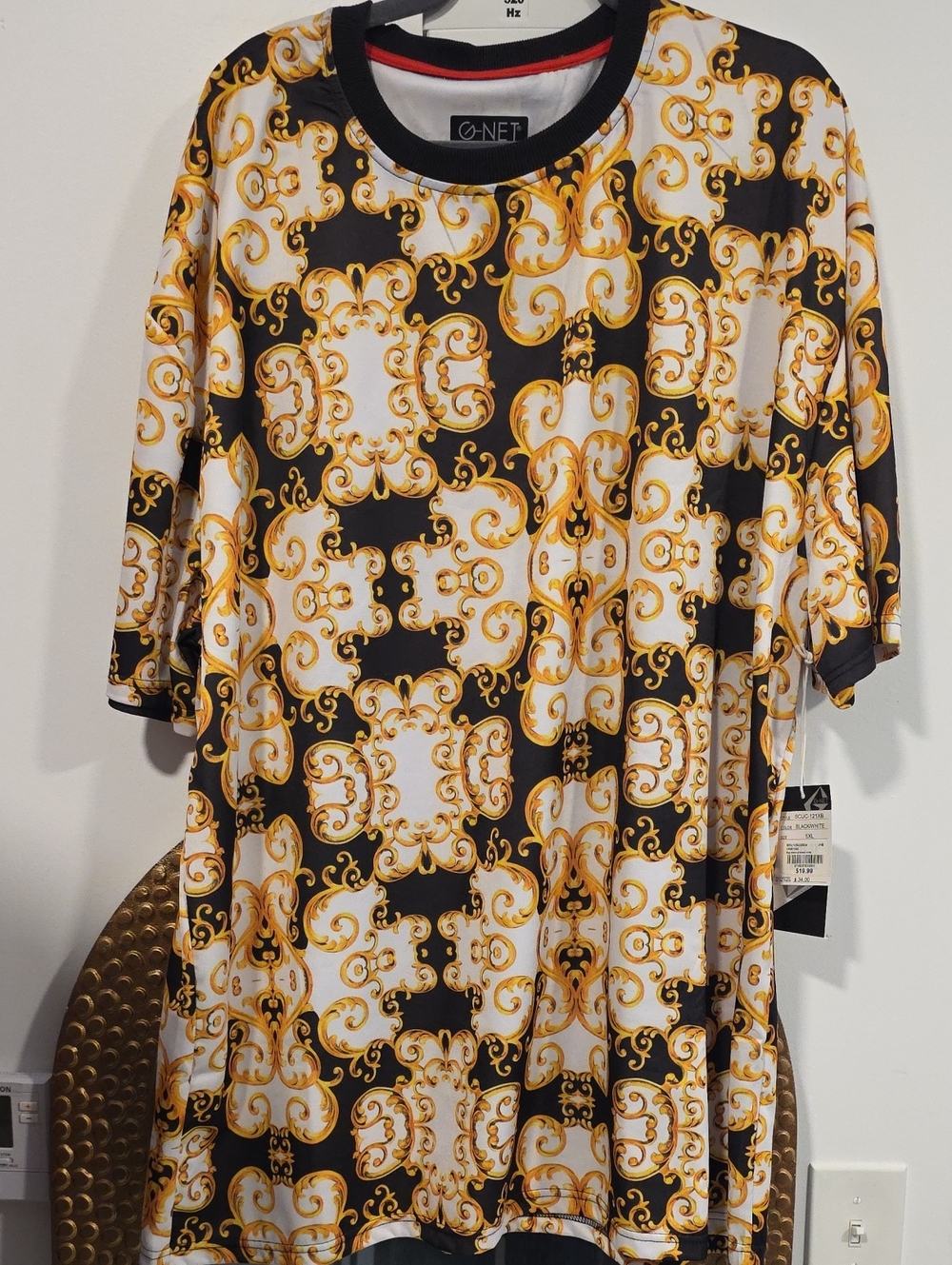 Black & Gold Baroque Print Women’s Dress